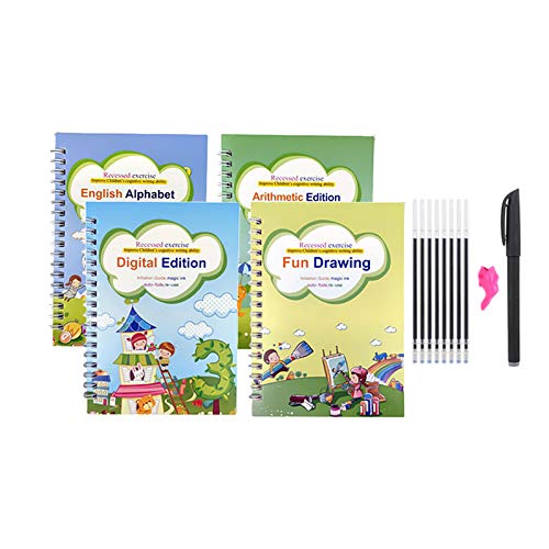 kowaku Conjunto de Caderno de Caligrafia Mágica Reutilizável Conjunto de Práticas de Escrita E Desen