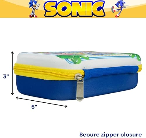 Miniatura 3 de Innovative Designs Sonic the Hedgehog - Juego de estuche con calcomanías y bolígrafos de gel para niños, moldeado con cierre de cremallera, color