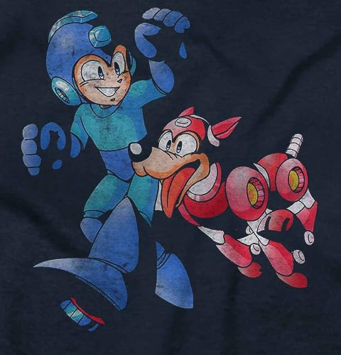 Classic Video Game Mega Man and Rush Crewneck T Shirts Boy Girl2