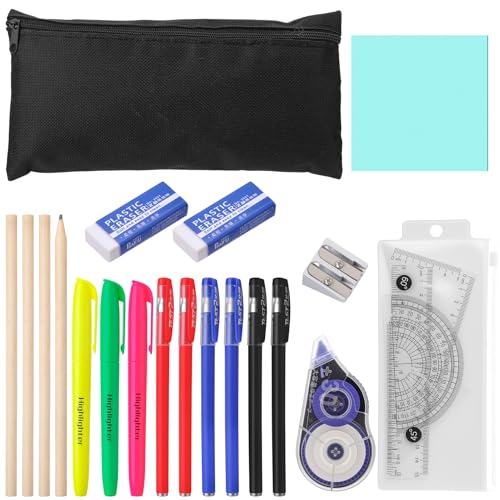 Candcamp 20 Pcs Stationery Set Back to School Pencil Case with Stationery