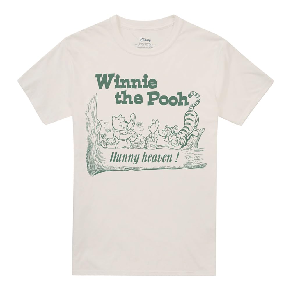Disney Men's Beige Winnie The Pooh Vintage Hunny Heaven T-Shirt Natu in Size 2XL, Sports Direct