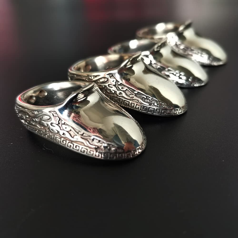 Anello per Il Pollice di tiro con L'Arco Dito Tradizionale in Argento con linguette Archer Senza Dita Dito Protettore Caccia con Tiro con L'Arco Dito da tiro