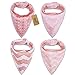 Produktbild iZiv 4er Set Baby Bandana Geifer Lätzchen mit Justierbarem Druckknöpfen, Wasserdichte Baumwolle Auskleidung für 0-2 Jahre (Farbe-3)
