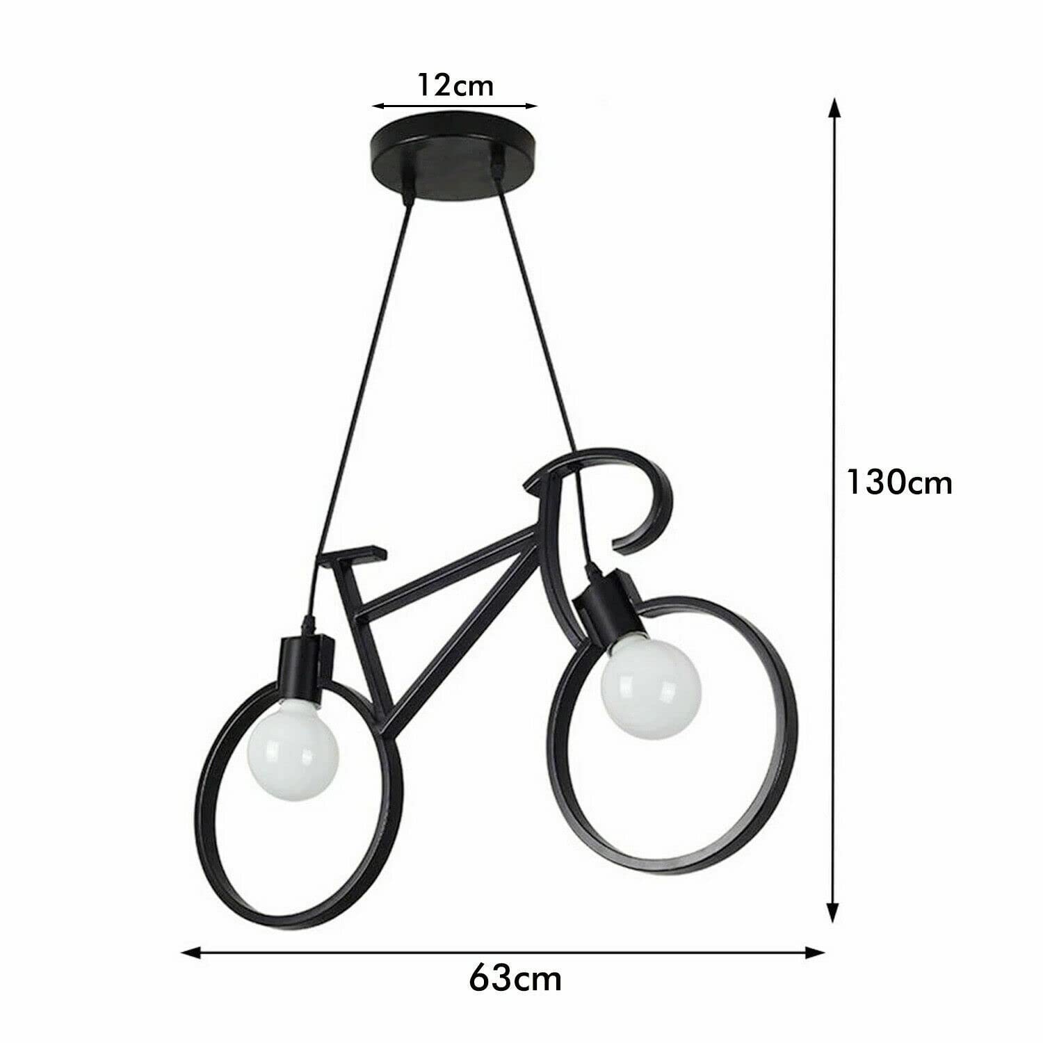 LEDSone Moderner Stil 2-Lichter Eisen Fahrrad Kronleuchter Verstellbar Hängende Fahrrad Anhänger Deckenleuchte Leuchte für Esszimmer Arbeitszimmer Flur Schlafzimmer Bar