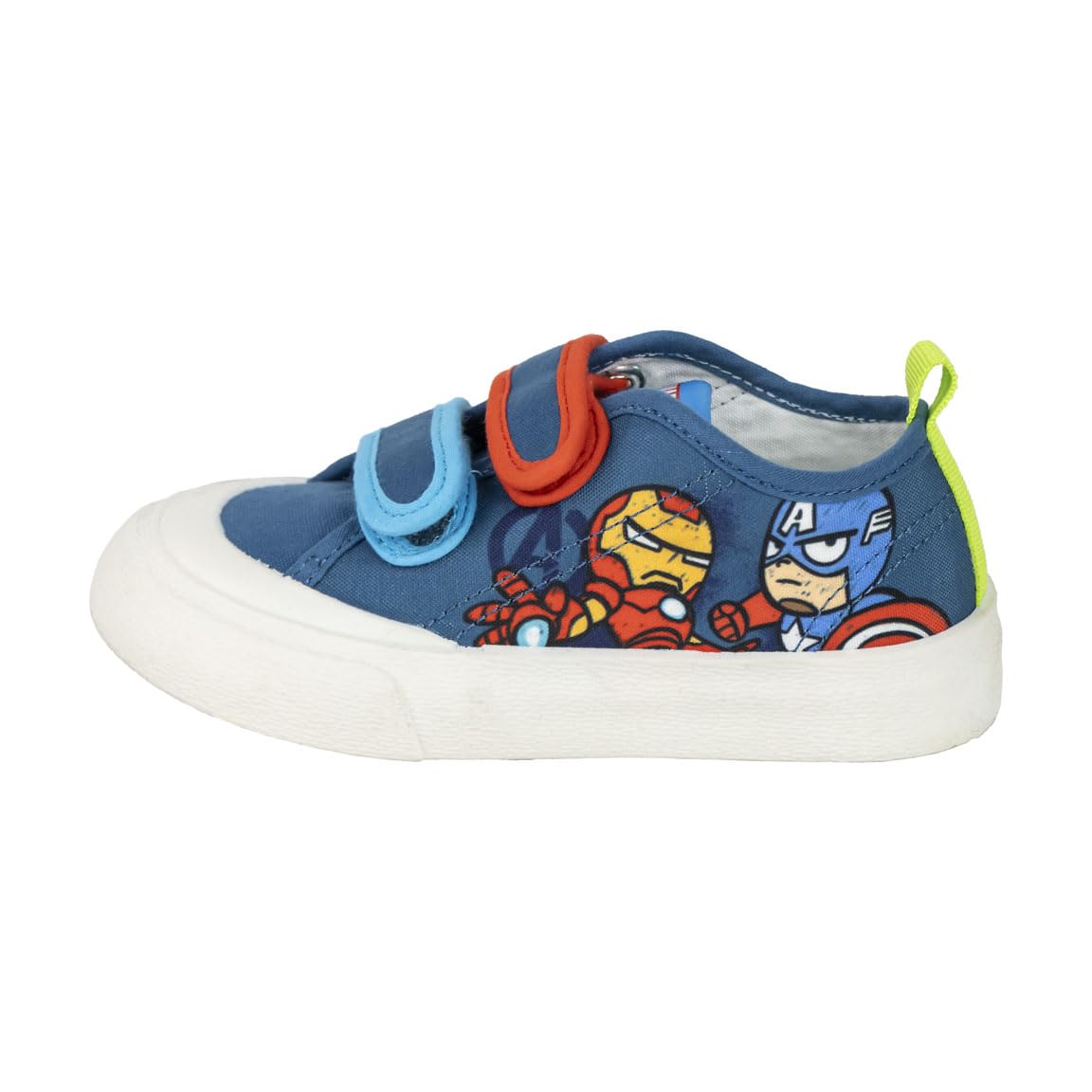 Children's Avengers Sneakers - Blue - Size 13,5 - Velcro Closure - Canvas Sneakers with TPR Sole - Rear Pull-On - Original Product Designed in Spain