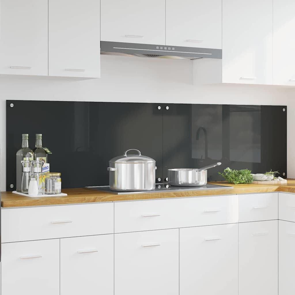 Generisch Küchenrückwand 2 pcs Dunkelgrau 100 x 50 cm Gehärtetes Glas,Heim Garten,Küche Esszimmer,Küchenhelfer -utensilien-3415468