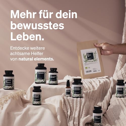 natural elements Melatonin Spray Neutral – 0,5 mg Melatonin pro Tagesdosis – mit Vitamin B1 und B6 – 30 ml, vegan, in Deutschland produziert