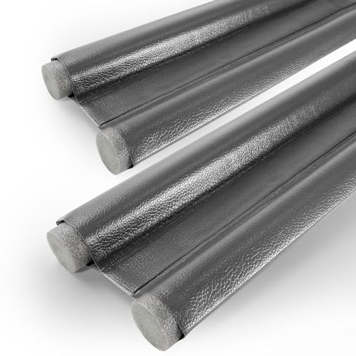 2 Piezas Doble Burlete Puerta, Burlete de Aislante para Bajo Puertas, Insonorizado, Cortaviento, Hermético, Eficiente Energéticamente - 96cm (Gris)