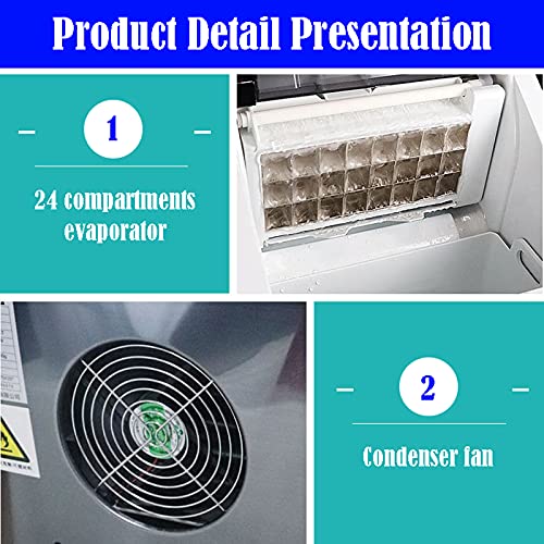 MHGD Eismaschine für die Selbstreinigung der Arbeitsplatte, Eiswürfelbereiter, tragbare selbstreinigende, geräuscharme… – Bild 4