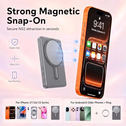 Image of Cason 4'' Touchscreen Magnetic Vlog Selfie Monitor Screen for iPhone & Android,Back Camera,Screen mirroring Device with Bluetooth,Remote & Inbuilt Speaker,Portable Phone Display for You Tube & Reels