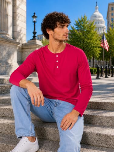 Image of London Hills t Shirt for man | Solid Henley t Shirts for Mens | Casual Wear Tshirt for man | Shirts Men | Tshirt Shirts Men | Full Sleeve t Shirt for Men's | Mens tees | t-Shirts Stylish Everyday Use