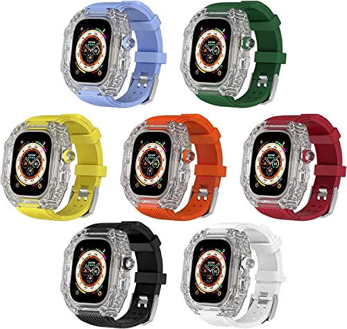 Kit de modificación transparente Apple Watch Ultra 49mm con bisel pulido de alta resistencia 7