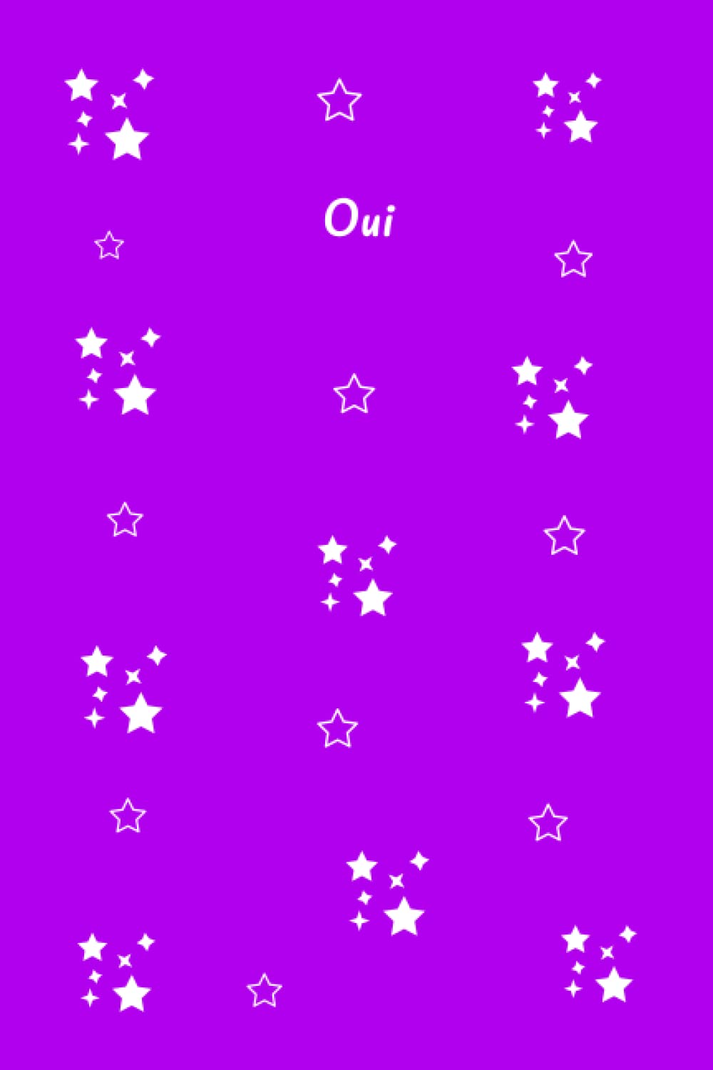 Oui: Beautiful Violet with Cute Little Stars Journal Notebook, 120 Pages (116 Lined) - 6 x 9 inches, Wonderful Gift Idea for Women, Girls and Teenage Girls