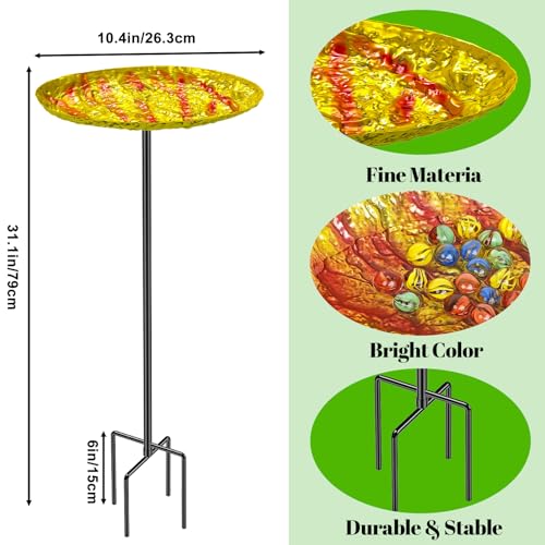 image for Bee Butterfly Water Station, MeyRolizn Metal Butterfly Puddler with Gl