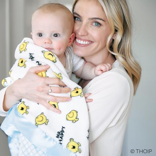 Image of JuJuBe x Studio Oh! Baby Essentials Reversible Baby Blanket - Soft Throw for Newborns & Infants, Ideal for Tummy Time, Home, Travel & Nursery Essentials - Mr. Happy
