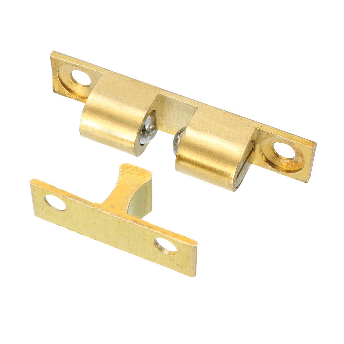 Uxcell 2-Pack Brass Double Ball Catch Latches – 50mm Gold Tone, For Cabinet & Closet Doors - View #7