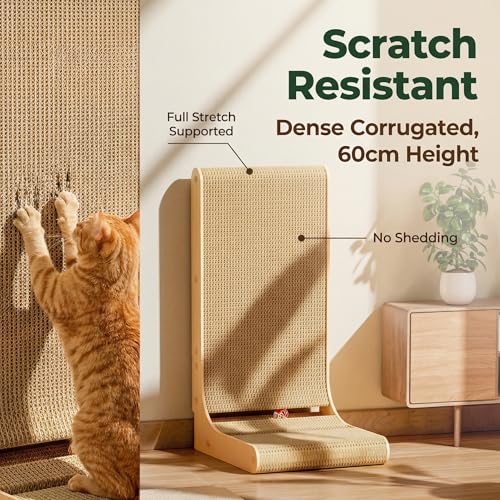 Rascador vertical en forma de L para gatos 23.6 pulg miniatura 4
