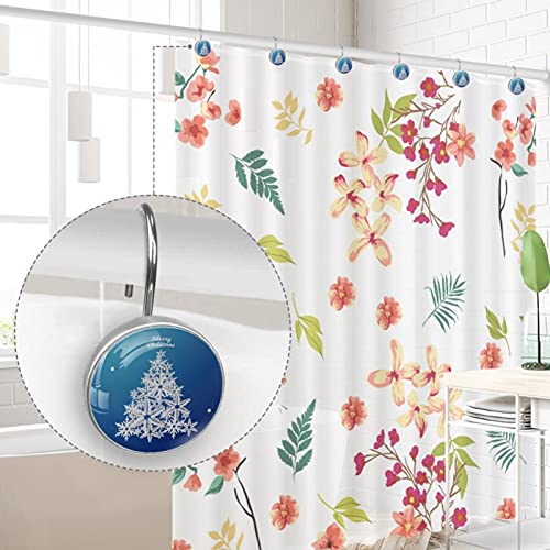 Crochets de rideau de douche inox haut de gamme durables flocon et sapin