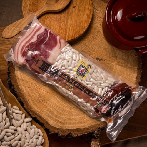 Tierra Astur | Tabla Fabada Asturiana 4 Raciones | Pack ingredientes gourmet: fabes asturianas, chorizo, morcilla, tocino y lacón | Sin gluten