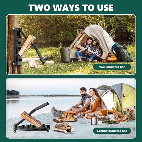 image for iToolMax Wall Mounted Kindling Splitter for Firewood, Carbon Steel Man