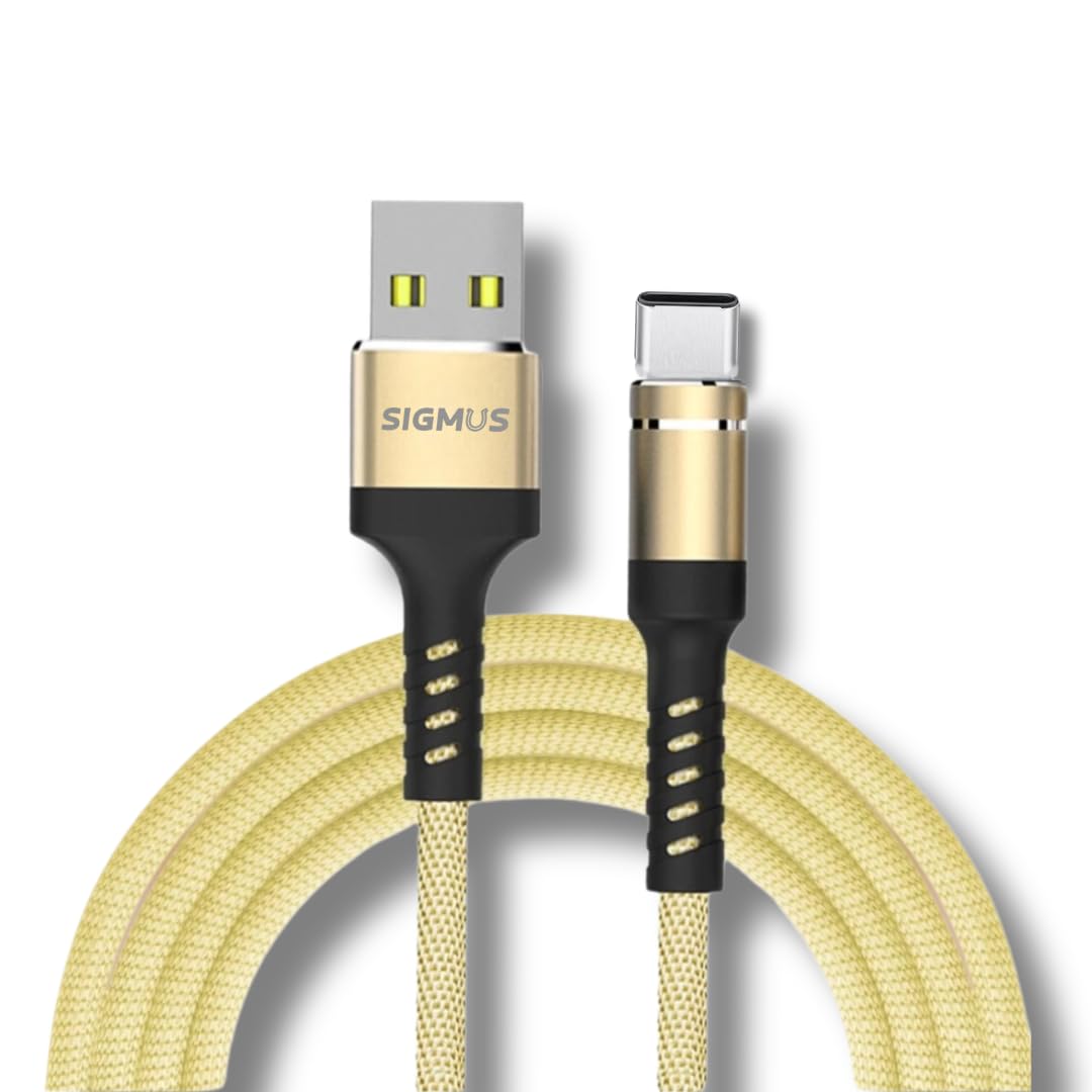 SIGMUS usb to C braided golden cable|6Amp Fast Charge|Metal Connectors| 6A Current Carrying Capacity, Fast Charging, Nylon-Braided| USB-A to Type-C Connector (B0DB7T8CHV) Amazon Price History, Amazon Price Tracker