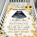 Anniversaree Personalized Ultrasound Photo Baby Blanket, Mommy Safari Animals, Dear Mommy with Ultrasound Picture Blanket First (Baby Ultrasound Blanket 2)