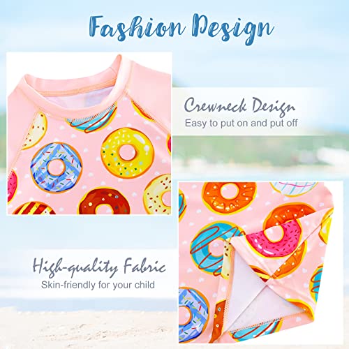 Image of Idgreatim Girls Swimsuit Rash Guard Set Long Sleeve Two Piece Bathing Suit 3-10 Years