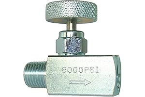 PIC Gauges 1/4 Needle Valve for Gas (NVS-CS-1/4-GS180-FXF Carbon Steel)