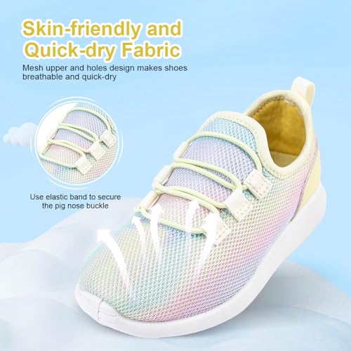 HIITAVE Girls Shoes Kids Slip on Tennis Sneakers Walking Running Athletic Gym Shoes2