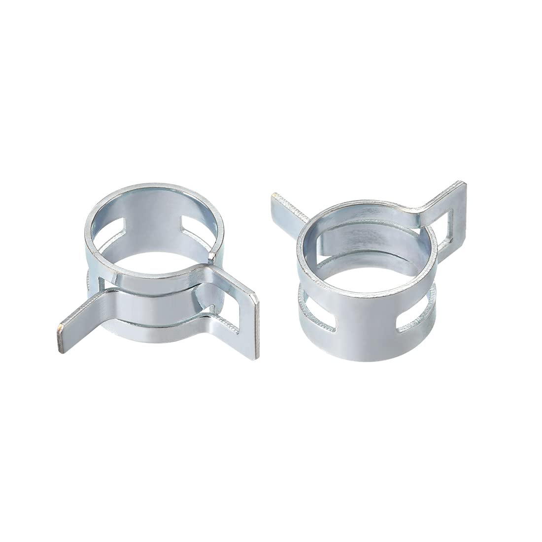 uxcell Spring Band Type Clamp 17mm Inner Dia Fit 17.5-18.2mm OD Hose Fuel Line Silicone Tube Clips Clamp Silver Manganese Steel 20Pcs