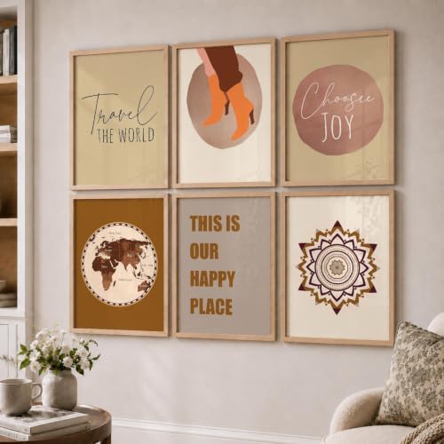 Image of kotart Travel wall art for home decor, living room, bed room | Poster with frames wall hanging paintings | Travel digital wall art (13x17 inch, J) Pack of 6