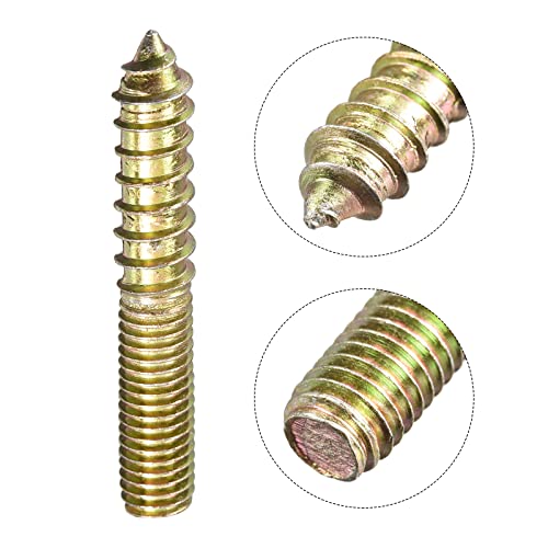 Image of uxcell M8x50mm Hanger Bolts, 120pcs Double Ended Thread Dowel Screws for Wood Furniture Connecting
