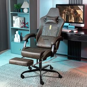 Gaming Chair, Video Game Chair with Footrest and Massage Lumbar Support, Racing Style Computer Chair with Headrest, Height Adjustable Gamer Chair Office Desk Chair Gaming Chair Video Game Chair with Footrest and Massage Lumbar Support Racing Style Computer Chair with Headrest Height Adjustable Gamer Chair Office Desk Chair