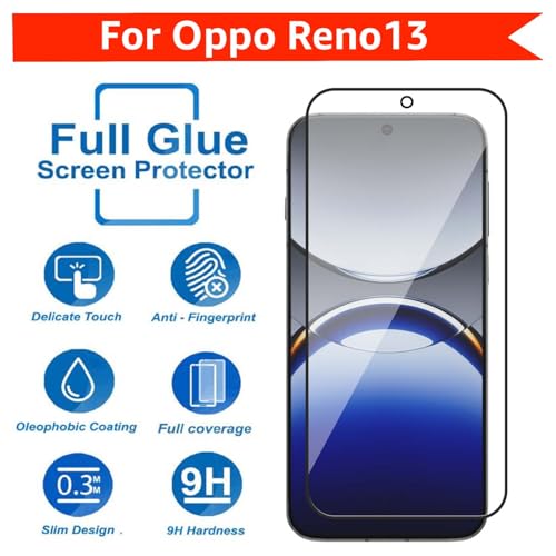 Image of POPIO Military-Grade Gorilla Tempered Glass for Oppo Reno 13 | 9H Hardness, Edge-to-Edge, Bubble-Free