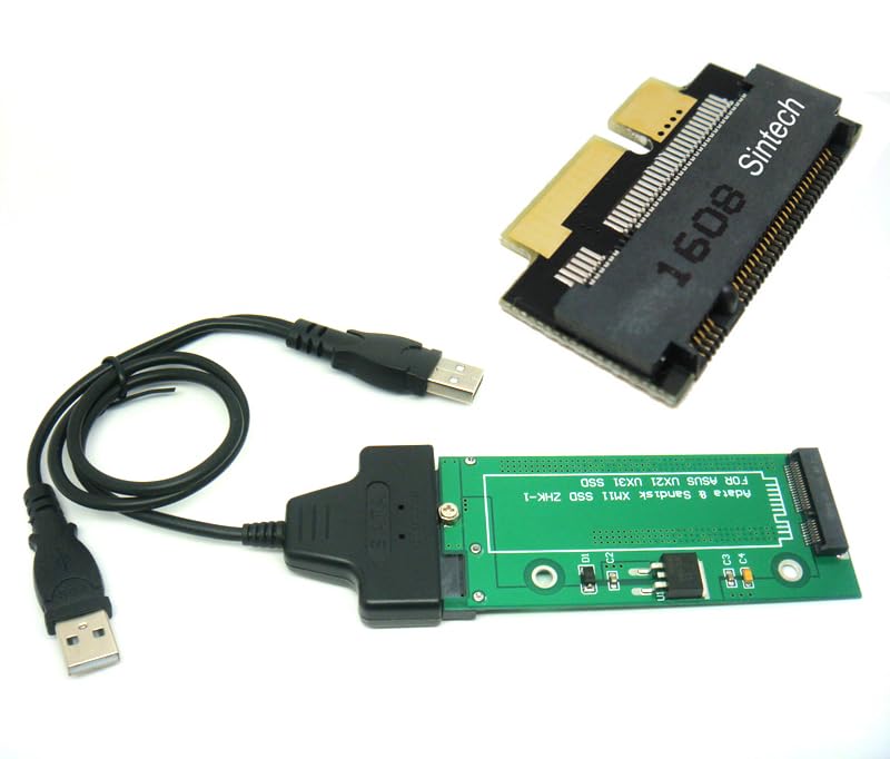 Adaptador Sintech 18Pin a SATA con cable USB SATA y tarjeta M.2 SATA