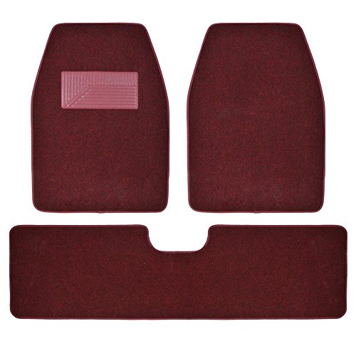 BDK 3 Piece Carpet Car Floor Mats for Auto Sedan SUV Van