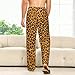 soceaau Fashion Leopard Print Pajama Pants Men Drawstring Lounge Pants with Pockets Pj Bottoms XL