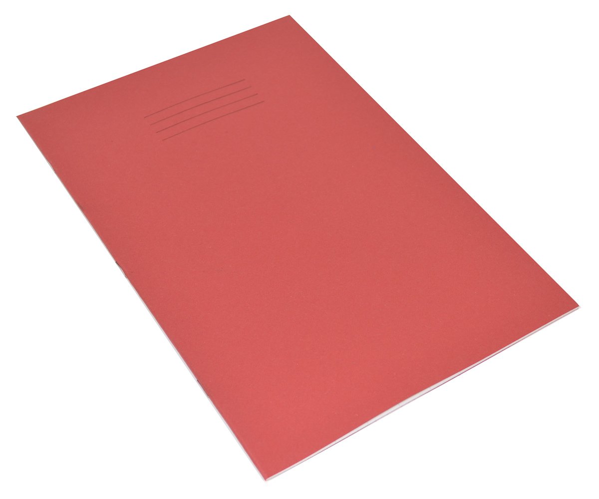 Rhino A4 Tinted Exercise Book, Red Cover with Green Coloured Paper, 10 Pack - Image 4