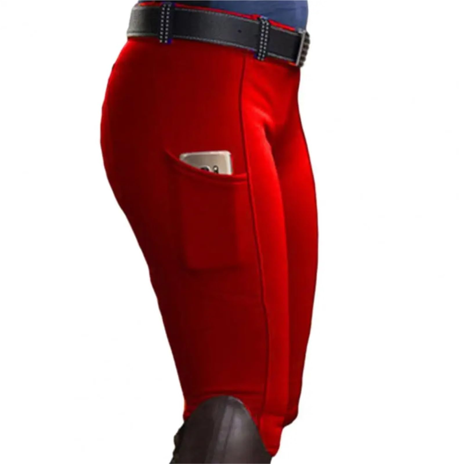 Pantalones De Equitación Pantalones de equitación for Hombre y Mujer, Mallas con Bolsillo realce Cadera, for Carreras Caballos Mallas De Equitación(Red,L)