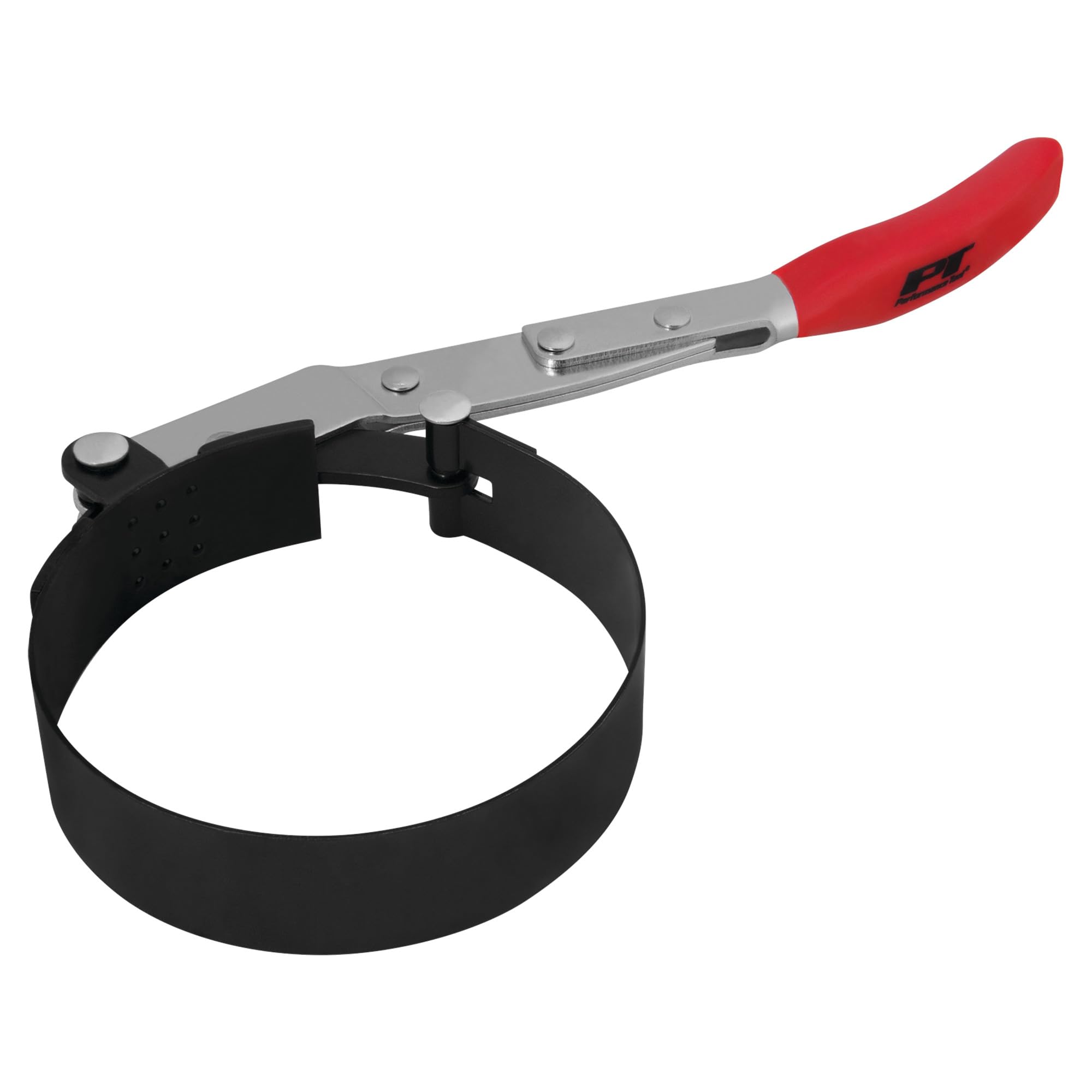 Performance Tool W54123 Oil Filter Wrench, Swivel Handle, Studded Steel Band, 3 in. to 3 3/4 in. (76mm to 95.25mm) Diameter, Black/Red