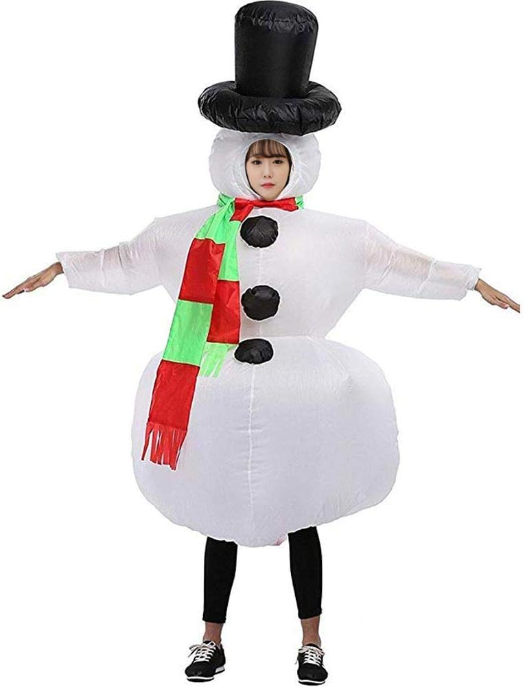 HUAYUARTS Snowman Inflatable Christmas Costume Women Blow up Costume Men Halloween Cosplay