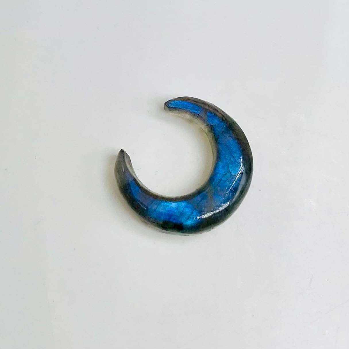 Uni Craft Natural Blue Flash Labradorite Crystal Handmade Nose Piercing Septum Pincher Naga Body Jewelry Size 12g (2mm) to 1/2" (12mm) Customized Size & Wholesale Also Available