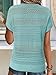 ONLYSHE Women's Short Sleeve Sweaters Summer Fashion Trendy Crochet Knitted Tops Vacation Clothes Cruise Outfits Blue S