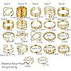 ZOPJUMA 22 pcs Bague Femme Acier Inoxydable Bague,Empilables Bague Phalange Ensemble,pour Les Femmes Knuckle Midi Rings #4