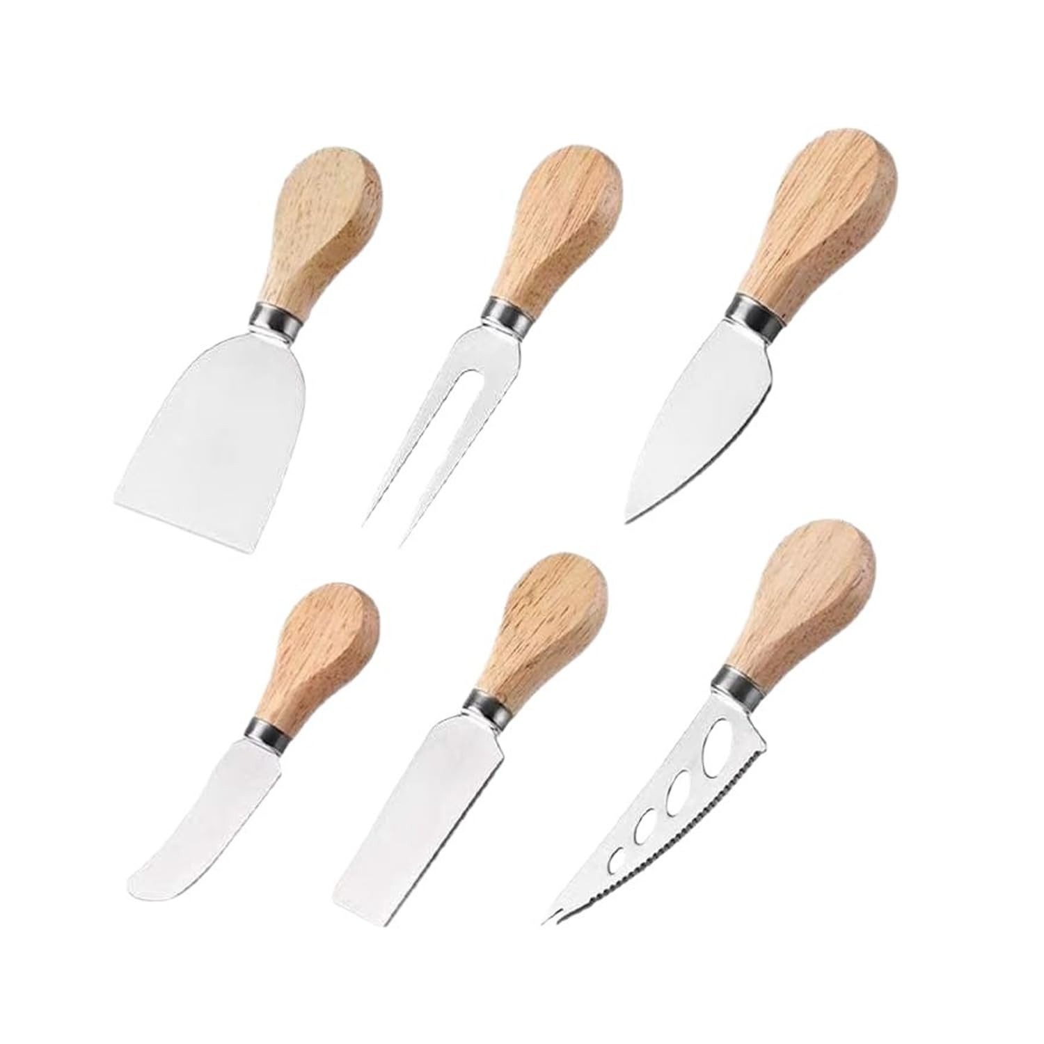 Cheese Knives Set, 6-Piece Cheese Knife Set for Charcuterie Board, Cheese Slicer, Cheese Cutter, Butter Knife, Cheese Fork, Cheese Spreader - Haheihei