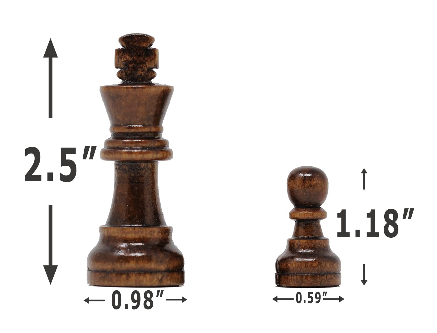 Da Vinci Staunton - Piezas de ajedrez de Madera (32 Piezas de ajedrez) y Bolsa de Almacenamiento... (2.5 Pulgadas King)