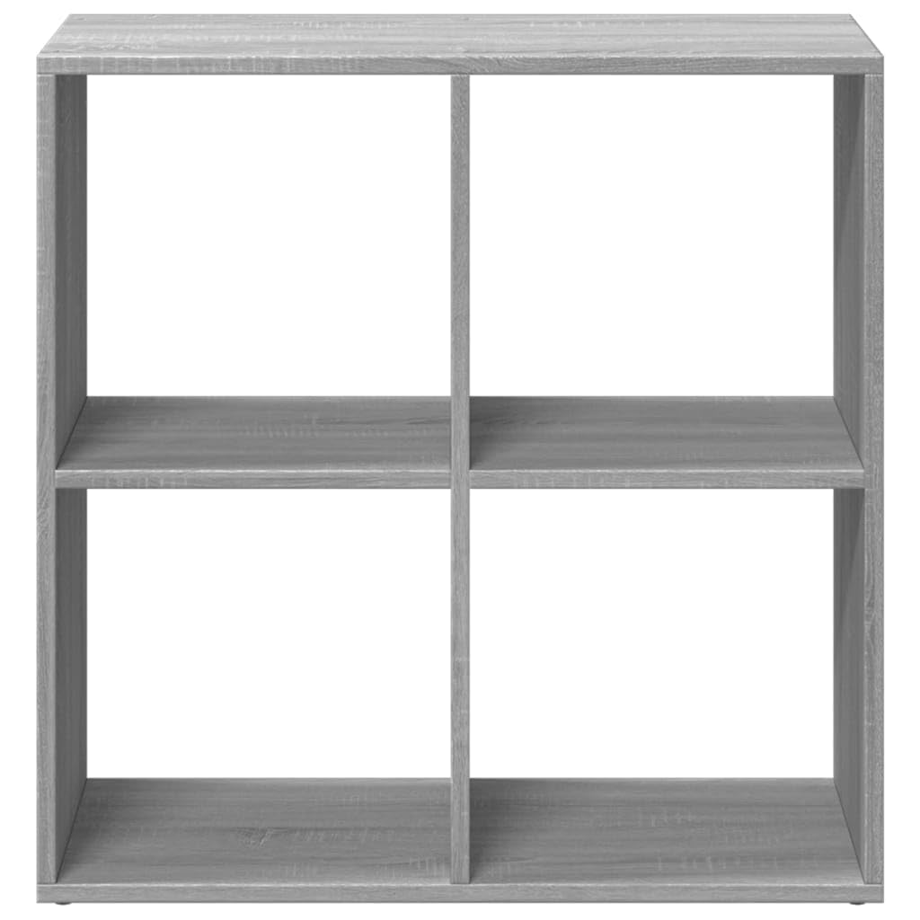 Raumteiler-Bucherregal Grau Sonoma 69,5x29x69,5 cm | 4 Facher, Holzwerkstoff, Feuchtes Tuch Reinigung, Vielseitig Einsetzbar