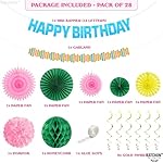 KatchOn, Happy Birthday Decorations Set - Pack of 28 | Blue Happy Birthday Banner with Birthday Honeycombs, Hanging Swirls | Rainbow birthday Party Decorations | Colorful birthday Party Decorations - Image 2