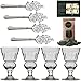 Premium Absinthe Spoons Glasses Set | 4x Absinthe Glasses | 4x Absinthe Spoons | 1x Absinthe Sugar Cubes | 1x Drinking instructions card for the Absinthe ritual