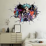 Anime Wall Decals Realistic 3D Comics Poster Stickers Self-Adhesive Vinyl Wallpaper Kids'bedroom Living Room Playroom Wall Decor (15.7'x23.6')
